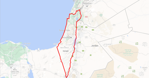 map of Israel with borders marked