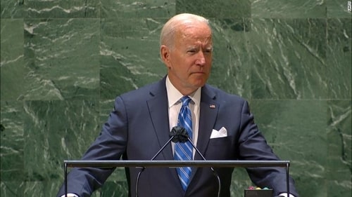 President Joe Biden addressing the U.N. General Assembly